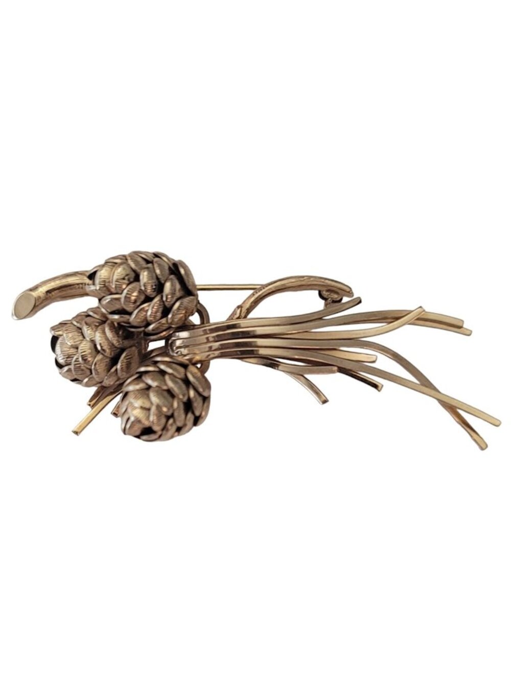 1-20 12K GF Gold Filled Pine Cone Limb Brooch E580